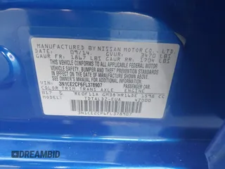 2015 Nissan Note SV z VIN 3N1CE2CP6FL378907, wystawiony jako IAAI lot #42338824 z przebiegiem 83 621 mil mil oraz . Historia ofert i sprzedaży dostępna na DreamBid. Obrazek 9.
