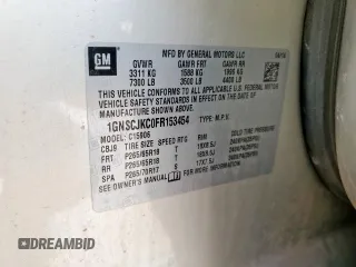 2015 Chevrolet Suburban LT with VIN 1GNSCJKC0FR153454, listed as a Copart auction lot 62672615 with 184,498 mi miles and Salvage title. Bid and sale history available at DreamBid. Image 12.