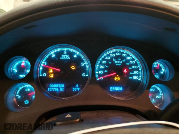 2010 Chevrolet Avalanche LTZ with VIN 3GNVKGE04AG187183, listed as a Copart auction lot 51828355 with 157,706 mi miles and Salvage title. Bid and sale history available at DreamBid. Image 9.