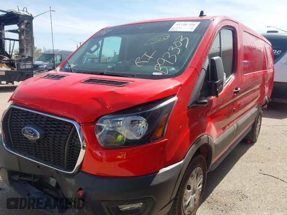 2023 Ford Transit Cargo with VIN 1FTYE1Y80PKB93303, listed as a IAAI auction lot 41756790 with 22,741 mi miles. Bid and sale history available at carsss.com. Image 2.