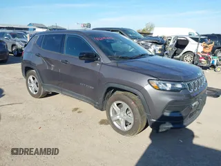 2024 Jeep Compass Sport with VIN 3C4NJDANXRT121722, listed as a IAAI auction lot 41236232 with 8,702 mi miles. Bid and sale history available at carsss.com. Image 1.