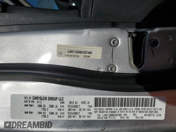 2011 Jeep Patriot Sport z VIN 1J4NT1GB8BD287460, wystawiony jako Copart lot #80844404 z przebiegiem 66 737 mil mil oraz Szkoda całkowita • Salvage title. Historia ofert i sprzedaży dostępna na DreamBid. Obrazek 13.