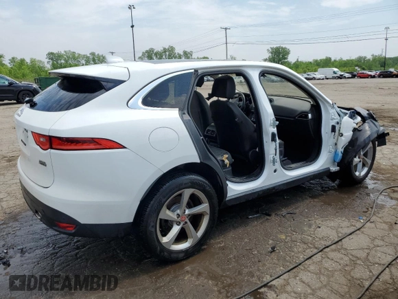 2019 Jaguar F-Pace 25t with VIN SADCS2FX2KA606070, listed as a Copart auction lot 54978434 with 104,200 mi miles and Salvage title. Bid and sale history available at DreamBid. Image 3.