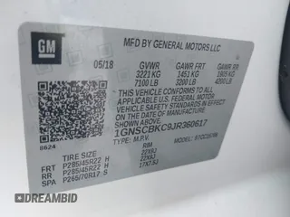 2018 Chevrolet Tahoe LT с VIN 1GNSCBKC9JR360617, выставлен на аукционе IAAI как лот 42134543 с пробегом 81 040 миль миль и . История ставок и продаж доступна на DreamBid. Изображение 9.