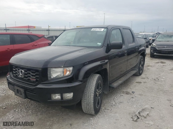 2014 Honda Ridgeline Sport with VIN 5FPYK1F76EB013052, listed as a Copart auction lot 50201755 with 134,745 mi miles and Salvage Title. Bid and sale history available at carsss.com. Image 1.