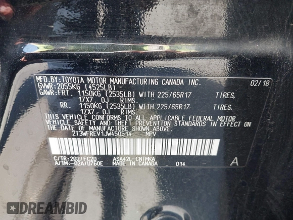 2018 Toyota RAV4 XLE z VIN 2T3WFREV1JW450514, wystawiony jako IAAI lot #42291018 z przebiegiem 89 370 mil mil oraz . Historia ofert i sprzedaży dostępna na DreamBid. Obrazek 9.