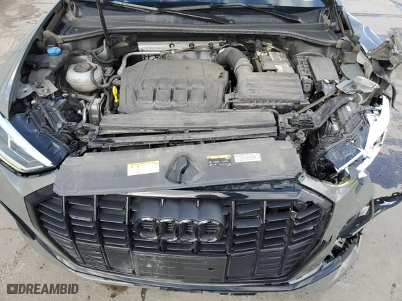 2022 Audi Q3 S line Premium Plus with VIN WA1EECF3XN1045971, listed as a Copart auction lot 50026375 with 28,412 mi miles and Salvage Title. Bid and sale history available at carsss.com. Image 12.