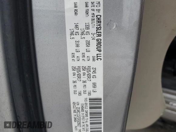 2014 Chrysler Town & Country Touring-L with VIN 2C4RC1CG7ER329627, listed as a Copart auction lot 43019185 with 204,542 mi miles and Clean Title. Bid and sale history available at carsss.com. Image 15.