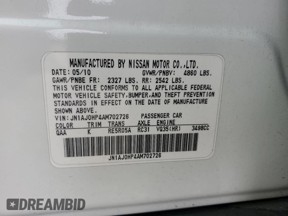 2010 Infiniti EX Journey with VIN JN1AJ0HP4AM702726, listed as a Copart auction lot 52411555 with 144,488 mi miles and Clean Title. Bid and sale history available at carsss.com. Image 13.