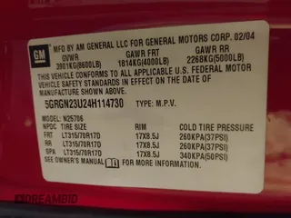 2004 Hummer H2 with VIN 5GRGN23U24H114730, listed as a IAAI auction lot 41605451 with 122,658 mi miles. Bid and sale history available at carsss.com. Image 9.