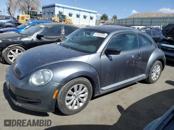 2013 Volkswagen Beetle Entry with VIN 3VWFP7AT3DM605640, listed as a Copart auction lot 47020285 with 101,183 mi miles and Salvage Title. Bid and sale history available at DreamBid. Image 1.