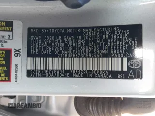 2016 Toyota Corolla L z VIN 2T1BURHE7GC592451, wystawiony jako IAAI lot #38097006 z przebiegiem 22 347 mil mil oraz . Historia ofert i sprzedaży dostępna na DreamBid. Obrazek 9.