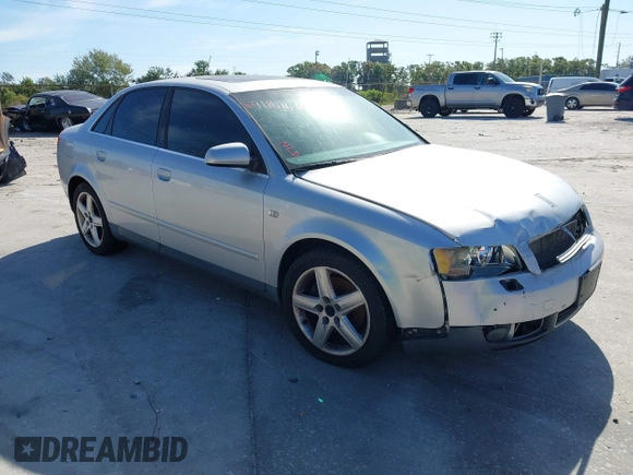 2003 Audi A4 3.0L with VIN WAULT68E13A355746, listed as a IAAI auction lot 41801676 with 189,947 mi miles. Bid and sale history available at carsss.com. Image 1.