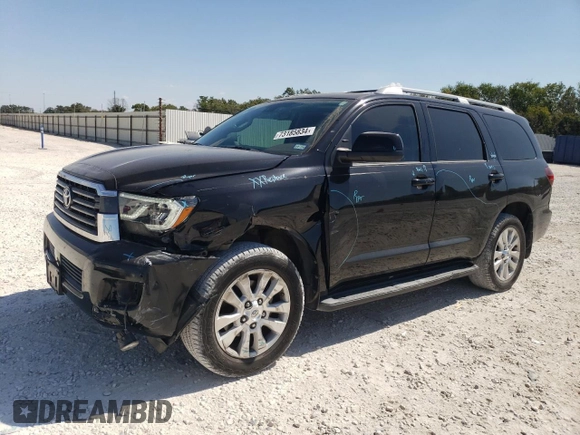 2018 Toyota Sequoia SR5 with VIN 5TDZY5G19JS070428, listed as a Copart auction lot 73185834 with 60,192 mi miles and Salvage Title. Bid and sale history available at carsss.com. Image 1.