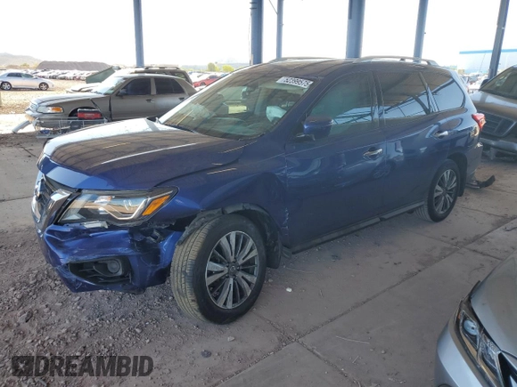 2020 Nissan Pathfinder S z VIN 5N1DR2AN1LC640584, wystawiony jako Copart lot #52399575 z przebiegiem 63 876 mil mil oraz Szkoda całkowita • Salvage title. Historia ofert i sprzedaży dostępna na DreamBid. Obrazek 1.