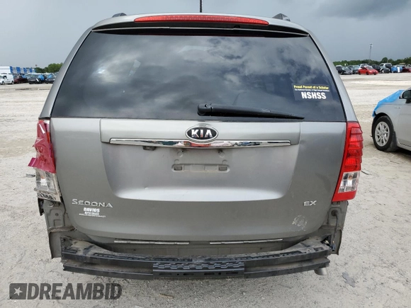 2012 Kia Sedona EX with VIN KNDMH4C71C6427585, listed as a Copart auction lot 62286314 with 0 mi miles and Salvage Title. Bid and sale history available at carsss.com. Image 6.