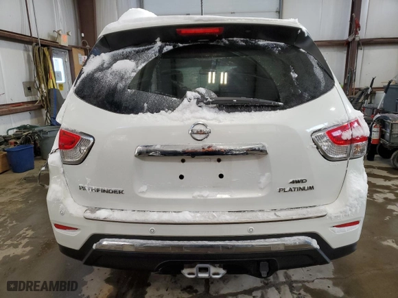 2014 Nissan Pathfinder Platinum with VIN 5N1AR2MM8EC658430, listed as a Copart auction lot 46711815 with 108,376 mi miles and Salvage Title. Bid and sale history available at carsss.com. Image 6.