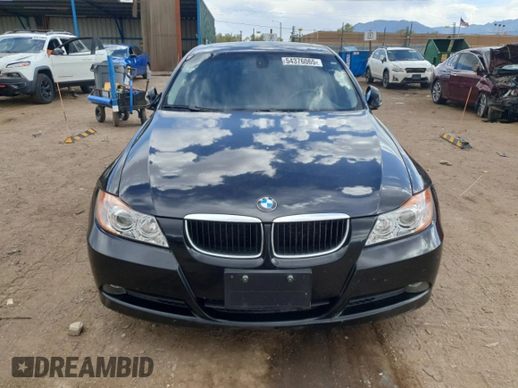 2007 BMW 3 Series 328i with VIN WBAVA33517KX74605, listed as a Copart auction lot 54376065 with 128,773 mi miles and Salvage Title. Bid and sale history available at DreamBid. Image 5.