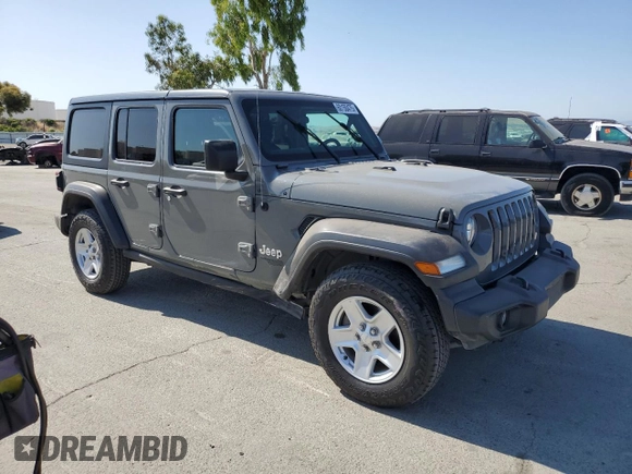 2018 Jeep Wrangler Unlimited Sport with VIN 1C4HJXDG9JW239352, listed as a Copart auction lot 60150475 with 53,697 mi miles and Salvage title. Bid and sale history available at DreamBid. Image 4.