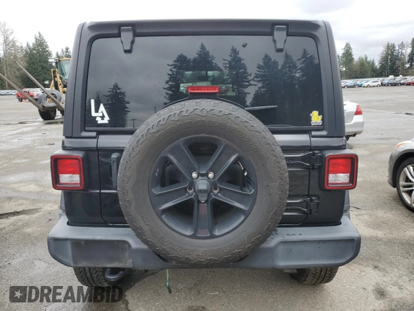 2021 Jeep Wrangler Unlimited Sport S with VIN 1C4HJXDG9MW671119, listed as a Copart auction lot 49351485 with 41,939 mi miles and Salvage Title. Bid and sale history available at DreamBid. Image 6.