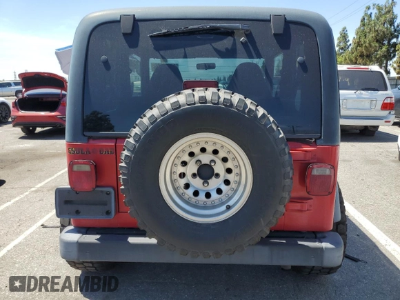 1999 Jeep Wrangler Sport with VIN 1J4FY19S7XP401120, listed as a Copart auction lot 64233665 with 129,708 mi miles and Salvage title. Bid and sale history available at DreamBid. Image 6.