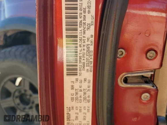 2012 Ram 2500 Laramie with VIN 3C6UD5FL2CG260878, listed as a Copart auction lot 86320654 with 281,334 mi miles and Salvage Title. Bid and sale history available at carsss.com. Image 14.