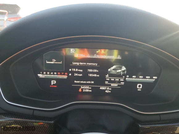 2021 Audi S5 Coupe Premium Plus with VIN WAUP4AF53MA045765, listed as a Copart auction lot 84078274 with 34,500 mi miles and Salvage Title. Bid and sale history available at carsss.com. Image 9.