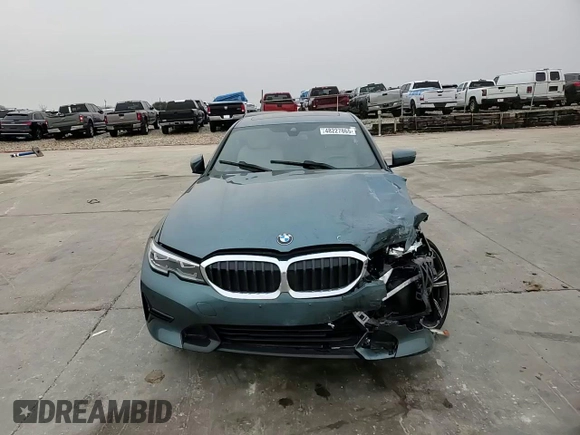 2021 BMW 3 Series 330i with VIN 3MW5R1J09M8C14333, listed as a Copart auction lot 48227865 with 0 mi miles and Salvage Title. Bid and sale history available at carsss.com. Image 10.