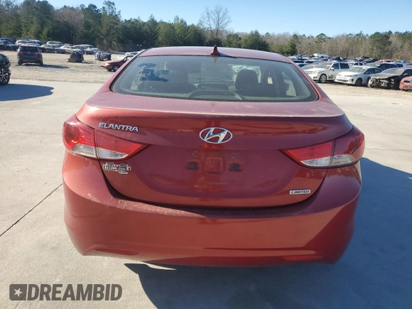 2013 Hyundai Elantra Limited with VIN KMHDH4AE9DU590737, listed as a Copart auction lot 46362195 with 213,578 mi miles and Salvage Title. Bid and sale history available at carsss.com. Image 6.