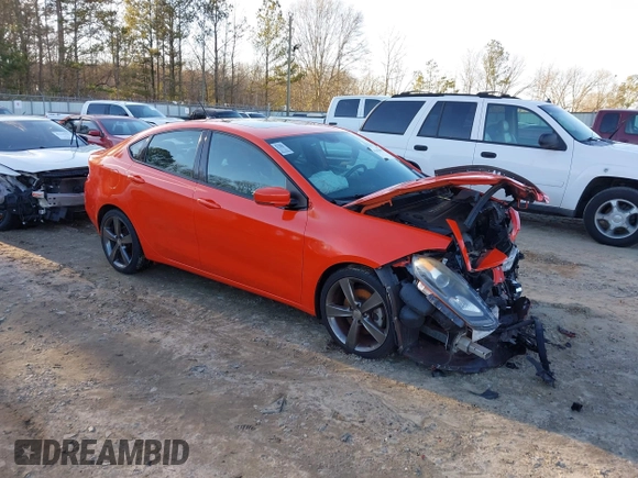 2015 Dodge Dart GT with VIN 1C3CDFEB4FD228331, listed as a IAAI auction lot 41303909 with 41,916 mi miles. Bid and sale history available at carsss.com. Image 1.
