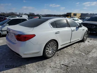 2015 Kia K900 Premium with VIN KNALU4D49F6025052, listed as a Copart auction lot 37285904 with 81,490 mi miles and Salvage Title. Bid and sale history available at carsss.com. Image 3.