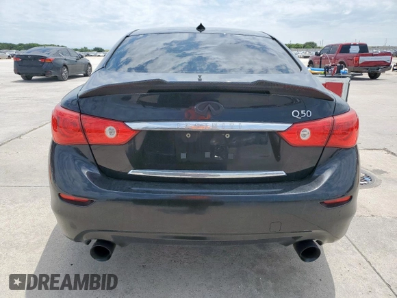 2016 Infiniti Q50 Premium with VIN JN1EV7AP1GM304441, listed as a Copart auction lot 58444905 with 98,371 mi miles and Salvage title. Bid and sale history available at DreamBid. Image 6.