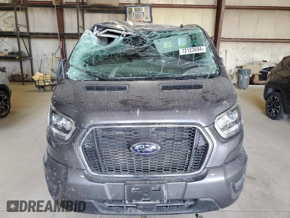 2023 Ford Transit Passenger XL with VIN 1FBAX9YG7PKA99683, listed as a Copart auction lot 72123694 with 21,370 mi miles and Salvage Title. Bid and sale history available at DreamBid. Image 5.