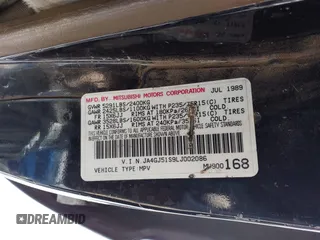 1990 Mitsubishi Montero z VIN JA4GJ51S9LJ002086, wystawiony jako IAAI lot #41643120 z przebiegiem 198 215 mil mil oraz . Historia ofert i sprzedaży dostępna na DreamBid. Obrazek 9.