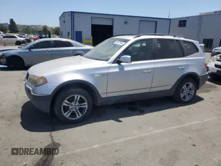 2005 BMW X3 3.0i with VIN WBXPA93455WD20875, listed as a Copart auction lot 60577645 with 147,543 mi miles and Salvage title. Bid and sale history available at DreamBid. Image 1.