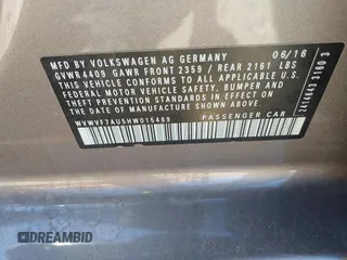 2017 Volkswagen Golf z VIN WVWVF7AU5HW015469, wystawiony jako IAAI lot #42033688 z przebiegiem 95 158 mil mil oraz . Historia ofert i sprzedaży dostępna na DreamBid. Obrazek 9.