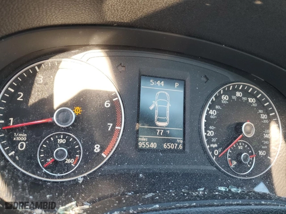 2012 Volkswagen Passat SE with VIN 1VWBH7A35CC051285, listed as a Copart auction lot 75845524 with 95,540 mi miles and Salvage Title. Bid and sale history available at carsss.com. Image 9.