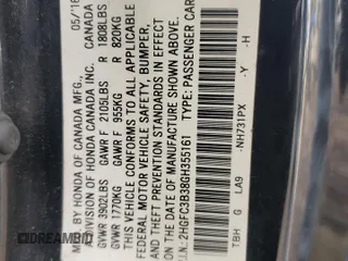 2016 Honda Civic EX-T с VIN 2HGFC3B38GH355161, выставлен на аукционе Copart как лот 58153225 с пробегом 119 084 миль миль и Списание • Salvage title. История ставок и продаж доступна на DreamBid. Изображение 12.