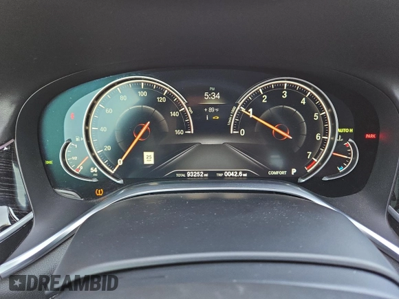 2017 BMW 7 Series 740i with VIN WBA7E2C54HG740427, listed as a Copart auction lot 54992345 with 93,252 mi miles and Clean Title. Bid and sale history available at carsss.com. Image 8.