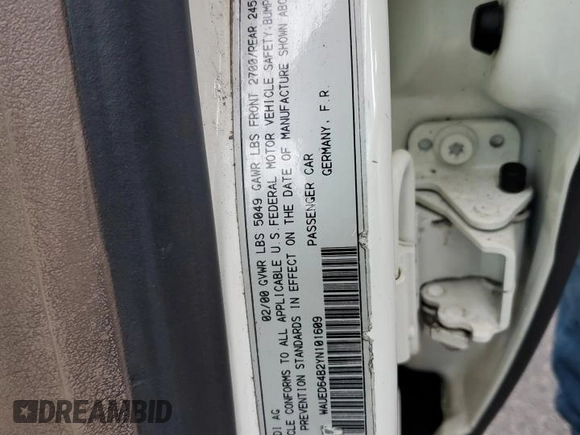 2000 Audi A6 z VIN WAUED64B2YN101609, wystawiony jako Copart lot #61229405 z przebiegiem Nie podano mil oraz Czysty tytuł • Clean title. Historia ofert i sprzedaży dostępna na DreamBid. Obrazek 12.