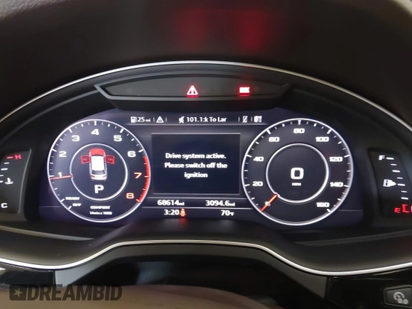 2019 Audi Q7 Premium Plus with VIN WA1LAAF73KD020866, listed as a IAAI auction lot 42283283 with 68,614 mi miles and . Bid and sale history available at DreamBid. Image 7.