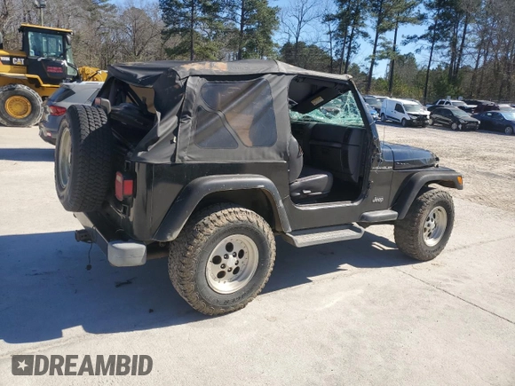 2001 Jeep Wrangler Sport with VIN 1J4FA49S51P337995, listed as a Copart auction lot 47461975 with 160,305 mi miles and Salvage Title. Bid and sale history available at carsss.com. Image 3.