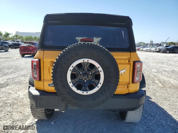 2021 Ford Bronco with VIN 1FMDE5DH6MLB02239, listed as a Copart auction lot 48222635 with 36,310 mi miles and Non Repairable. Bid and sale history available at carsss.com. Image 6.