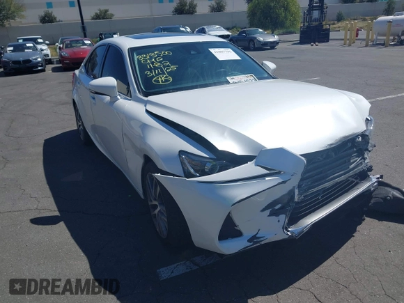 2019 Lexus IS with VIN JTHBA1D29K5093953, listed as a IAAI auction lot 41807795 with 28,055 mi miles. Bid and sale history available at carsss.com. Image 1.