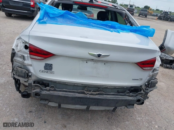 2016 Hyundai Genesis 3.8L with VIN KMHGN4JEXGU120629, listed as a IAAI auction lot 39678315 with 86,672 mi miles. Bid and sale history available at carsss.com. Image 17.