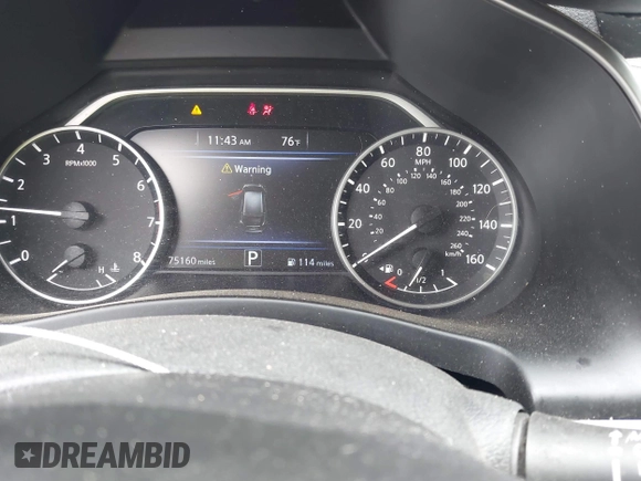 2020 Nissan Murano S with VIN 5N1AZ2ASXLN112975, listed as a IAAI auction lot 41931855 with 75,160 mi miles and . Bid and sale history available at DreamBid. Image 7.