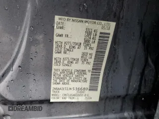 2018 Nissan Titan Pro-4X z VIN 1N6AA1E51JN536680, wystawiony jako Copart lot #82361724 z przebiegiem 98 699 mil mil oraz Szkoda całkowita • Salvage title. Historia ofert i sprzedaży dostępna na DreamBid. Obrazek 12.