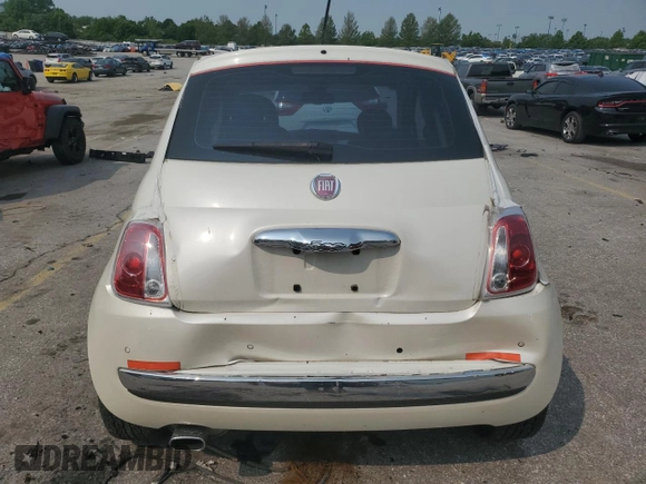 2012 FIAT 500 Lounge with VIN 3C3CFFCR9CT127351, listed as a Copart auction lot 59026495 with 78,147 mi miles and Salvage title. Bid and sale history available at DreamBid. Image 6.