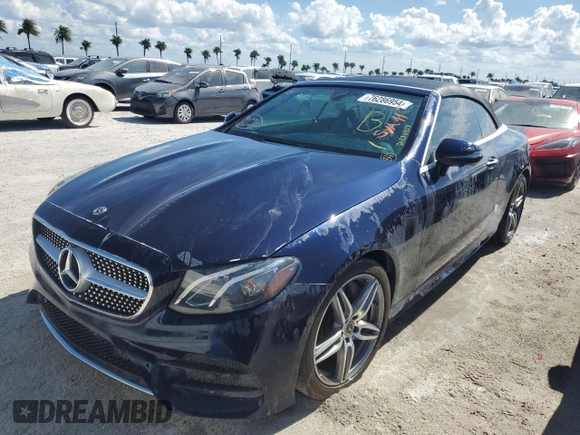 2020 Mercedes-Benz E-Class E 450 with VIN W1K1K6HB8LF137623, listed as a Copart auction lot 76286954 with 0 mi miles and Non Repairable. Bid and sale history available at carsss.com. Image 1.