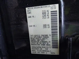 2010 Nissan Maxima 3.5 SV w/Sport Pkg with VIN 1N4AA5AP0AC842577, listed as a IAAI auction lot 42015887 with 96,063 mi miles. Bid and sale history available at carsss.com. Image 9.